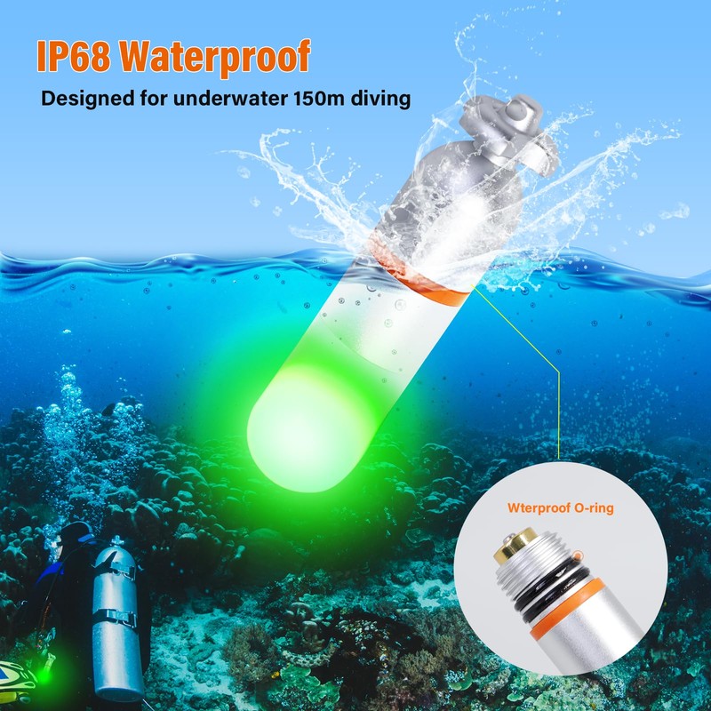 ORCATORCH SD01PRO Upgrade Bright Dive Signal Light, Submersible Beacon Mini