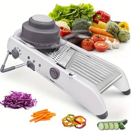 Adjustable Mandoline Slicer for Kitchen,Stainless Steel Vegetable Chopper Veggie Chopper with Waffle Maker Cheese Chopper Slicer with Adjustable Thickness-with Sharp Blade