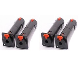 Solderless 1/4 TRS to TRS Female Locking Jacks Plug for D Pedalboards (Black(4pcs))