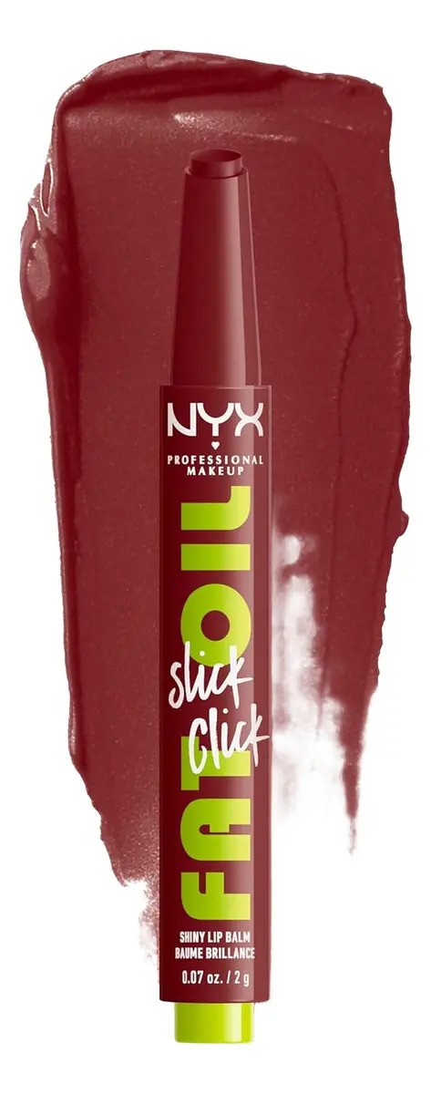 Bálsamo Labial Vegano Nyx Fat Oil Slick Click, Ligero Y Pigm