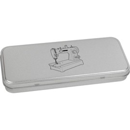 Azeeda 'Sewing Machine' Metal Hinged Stationery Tin/Storage Box (TT00245740)