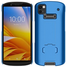 Nakedcellphone Case with Stand for Zebra TC53 TC58 Mobile Computer Scanner, Textured Slim Hard Shell Protector Cover with Kickstand - Cobalt Blue