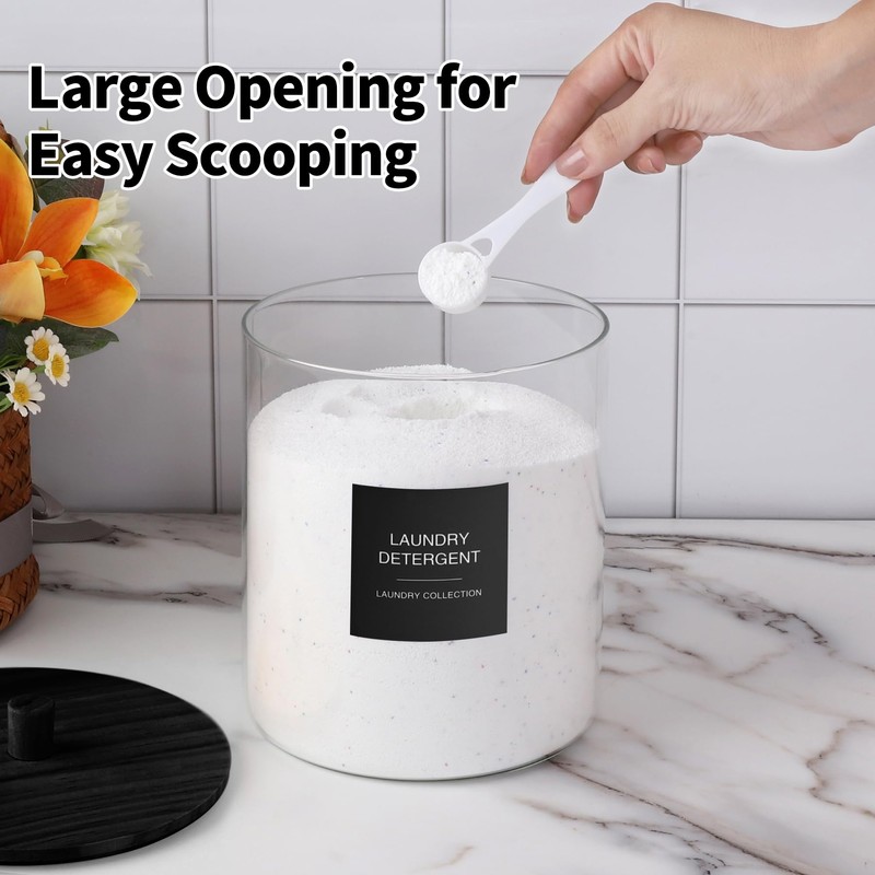 TIPGO Glass Jars for Laundry Room Organization, Laundry Pods Container