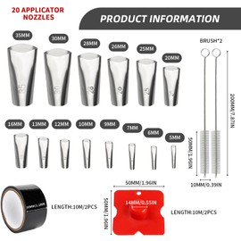 PLATEYTR Caulking Tool Kit 20 Pcs, Applicable to Dripless Caulking Gun. With 14 Diverse Sizes Caulking Nozzle Tips Ultimate Caulk Applicator Tool and Removal Kit for Impeccable Filling and Sealing