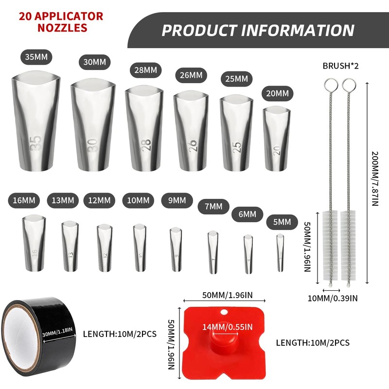 PLATEYTR Caulking Tool Kit 20 Pcs, Applicable to Dripless Caulking