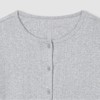 JAJU [JAJU] Her Pointelle Long Sleeve Lounge Cardigan_Melange Grey