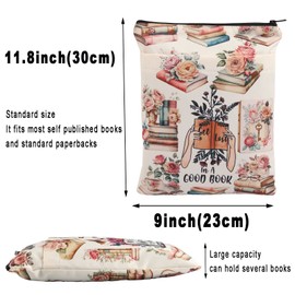BWWKTOP Book Lover Book Sleeve With Pocket Book Berd Gifts Bookmark Sleeve Get Lost In A Good Book Book Covers Bookish Gift Book Protector (A Good Book)