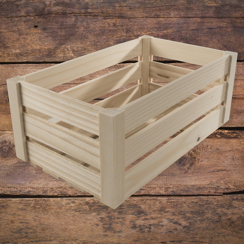 WooDeeDoo Medium Wooden Storage Slatted Crate Box | 28.5 x