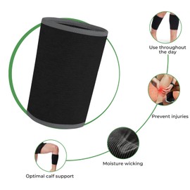 NeoTech Care Calf Compression Sleeve for Calves Support or Shin Splint (Black Color, Size M, 1 Unit)