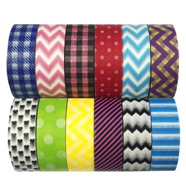 Allydrew Washi Tapes Decorative Masking Tapes, Set of 12, ADSET45