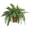 Nearly Natural Boston Fern with Wicker Basket Artificial Plant