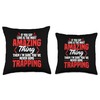 Trap Hunting Gloves Coyote Trapper Trapping Stuff Trapper Throw Pillow
