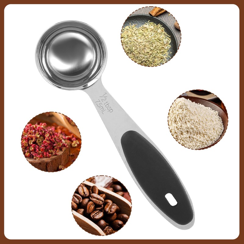 Stainless Steel Measuring Scoops - 1/2 Tbsp, 1/32 Cup, Small