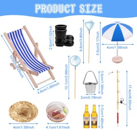 11 Pieces Dollhouse Accessories Gnome Accessories Miniature Decoration Miniature Accessories Miniature Mini Deck Chair Decoration Small Miniature Garden Beach Chair Decoration Miniature Furniture