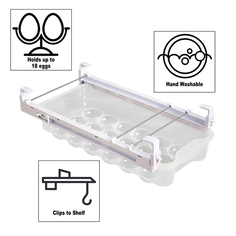 The Lakeside Collection Adjustable Fridge Drawer or Egg Tray