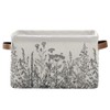 KEEPREAL Black and White Flowers Storage Baskets,Decorative Collapsible Rectangular Canvas