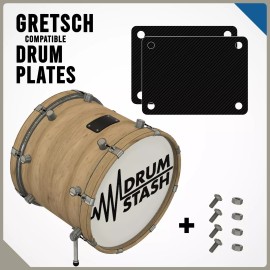 Drum Stash Gretsch Catalina Drums 3D Printed Bass Masking Plate Set, Color Options - Blue