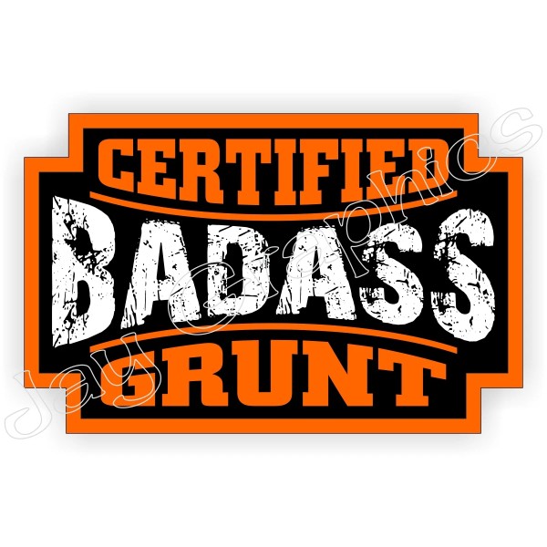 Unbranded/Generic 3pcs Bad Ass GRUNT Hard Hat Stickers Decals Motorcycle
