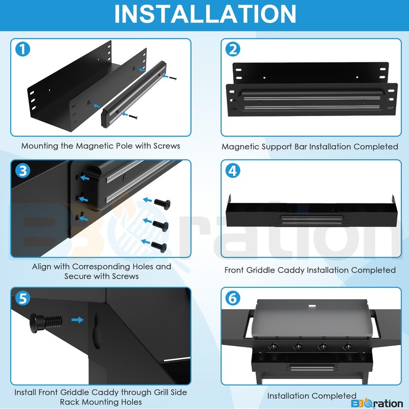 BBQration Griddle Front Accessory Shelf for Blackstone 36", Storage Box