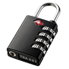 Sanwa Direct 200-SL023BK TSA Lock Combination Lock 4-Digit Black