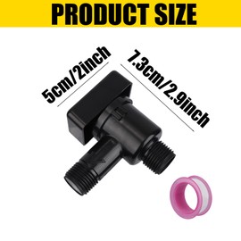 BOXOB RV Vacuum Breaker Check Valve for B&B Model 571, Vacuum Backflow Preventer with PTFE Tape for Camper Black Tank System Flush Check Valve Replace 571-VAC-CHK-A Prevent Leakage & Noise