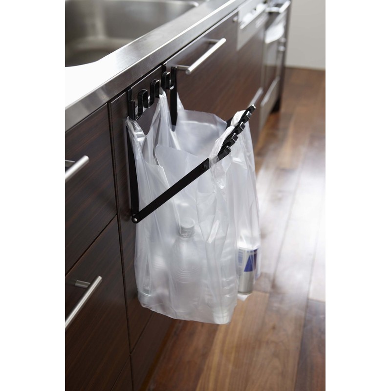 Yamazaki Industries Plastic Bag Hanger Tower Black 7134