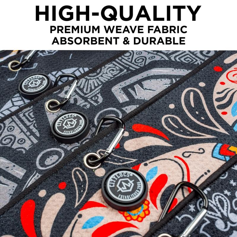 Magnetic Golf Towel, Ultra-Absorbent, Durable & Convenient, Caddie:_Sugar Skull Golf