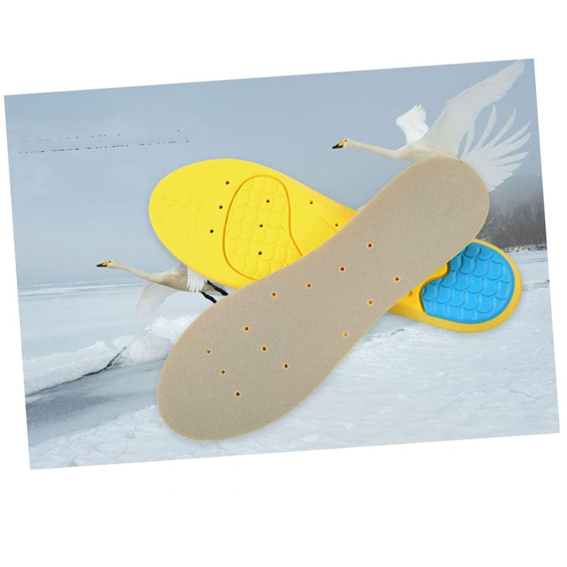LALAFINA 2pcs Breathable Damping Insoles for Men and Women Flat