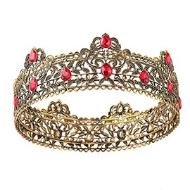 LEEMASING Men's Crowns Metal Adult Men Birthday Prom Homecoming Party King Crown for Cosplay Wedding, Metal, Rhinestones