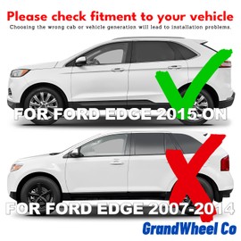 Window Deflectors Smoke Tinted Tape-On Side Window Vent Visor Deflectors Rain Guards Compatible with Ford Edge 2015-2025 - 6 pcs. GW0962