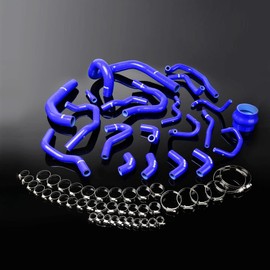 G-PLUS Silicone Radiator Ancilarry Hose Kit Clamps Compatible With 1986-1992 Toyota Supra MK3 MA70 7M-GT Blue