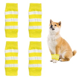 Pet Leg Warmer Dog Socks, 4 Pieces, Cute, Stylish, Soft, Warm, For Cats, Dogs, Leg Guard, Joint Protector, Licking Prevention, Injury Prevention, Joint Protection, Knee Protection, Scratch Protection,