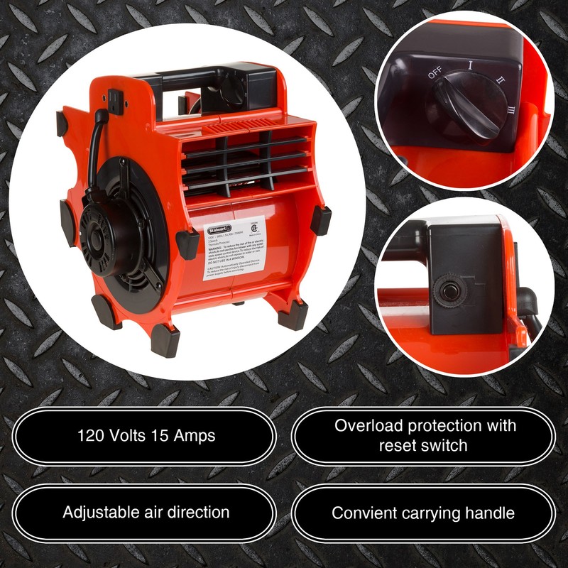 Blower Fan - 3-Speed Heavy-Duty Floor and Carpet Dryer -