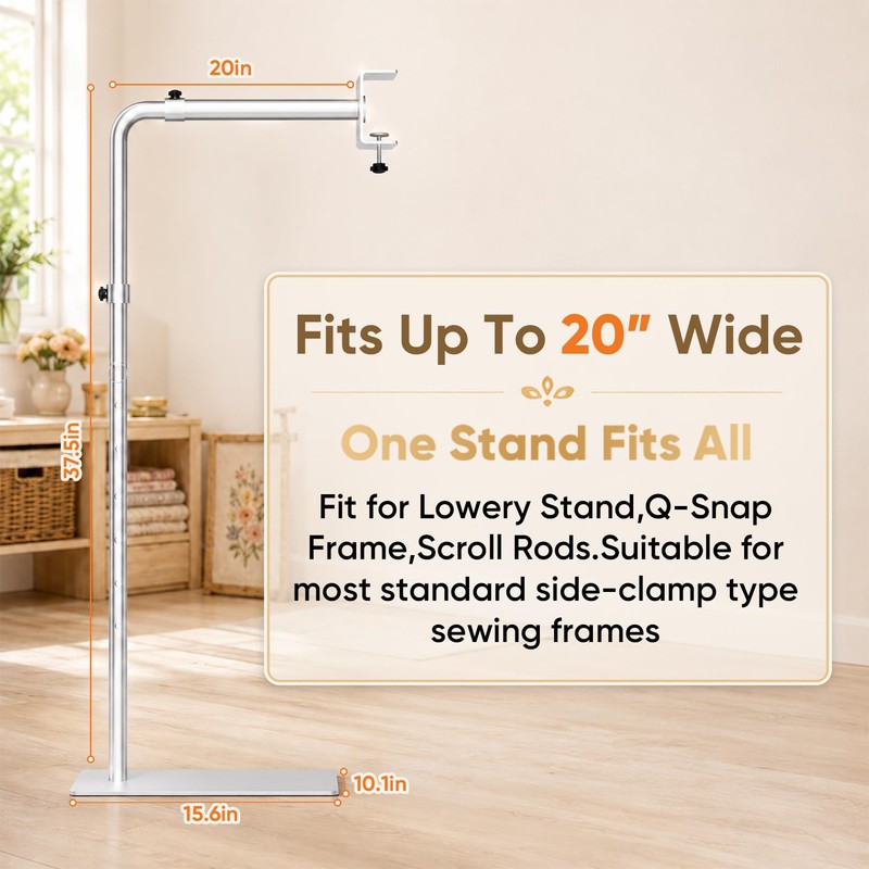 Zgrao Workstand with Side Clamp, Adjustable Cross Stitch Floor Stand,