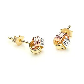 9ct Rose Gold 5mm Knot Stud Earrings