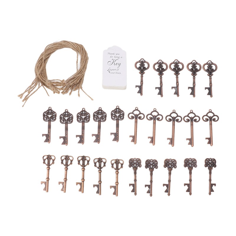 25pcs Bottle Opener Retro Metal Key Bottle Opener with Tag