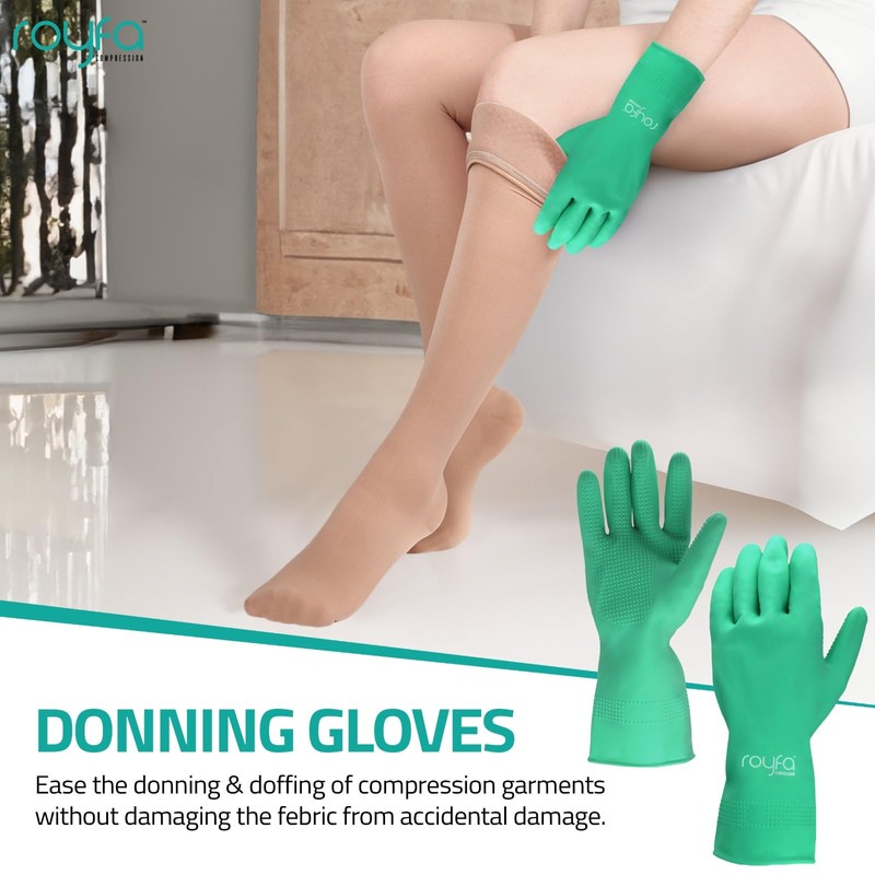 Donning Gloves for Compression Stockings - Gloves Universal Fit with