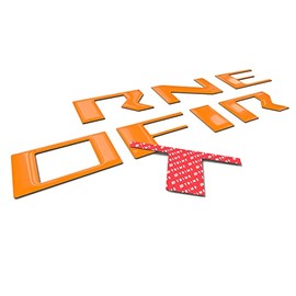 BDTrims | 3D Domed Raised Letter Inserts Compatible with 2022-2024 Nissan Frontier (Front) (Orange)