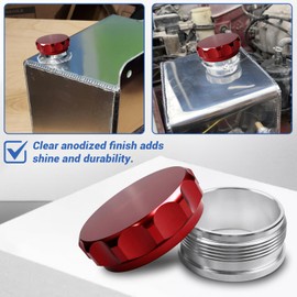 1.5 Inch Weld Gas Cap Universal Aluminum Alloy Fuel Cap with Weld On Filler Neck Oil Tank Cap for Automotive and Industrial Applications (Red)