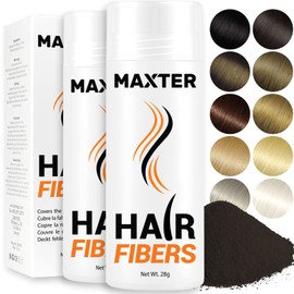 Maxter Scattered Hair for Hair Thickening, Pouring Hair, Conceals Hair Loss in 10 Seconds, Hair Powder, 100% Natural, Invisible, for Fine Hair, Men and Women (Dark Brown x 2)