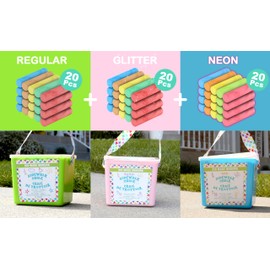 Kid Made Modern 60 count Variety Pack of Sidewalk Chalk 3 packs of 20 count Sidewalk Chalk