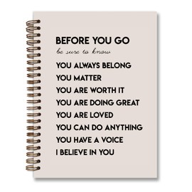 Dejfel Before You Go Inspirational Notebook, Affirmation Journal,Motivational Notebooks, Positive Affirmation Gifts,Daily Affirmation for Women,Inspirational Gifts,Spiral Notebook 5.5x8.3
