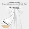 AYNKH 2Pcs Bridal Hair Bow Veil Pearl, White Bow Hair