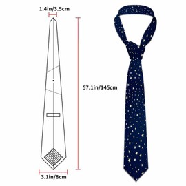 Yakuna Navy Blue Stars Men's Tie Gold Stars Shine Classic Men's Neckties Festival Gift for Boys Teens Men