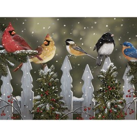 Bits and Pieces - 300 Large Piece Jigsaw Puzzle for Adults - Winter Perch, Birds in The Snow - by Artist William Vanderdasson - 300 pc Jigsaw