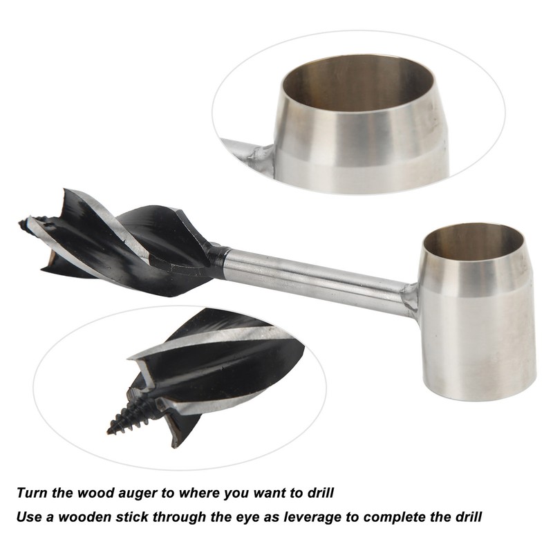 Hand Auger Wrench Set Stainless Steel Multifunctional Portable Manual Wood