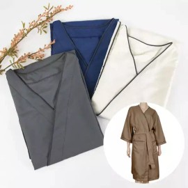 Alsu Eobsneun 엘린 미용 마사지 가운 겉가운 피부 재료 관리실 미용실 고객가운 [엘린 미용가운 겉가운-진그레이] Elin Beauty Massage Gown Outer Gown Skin Material Management Room Beauty Salon Customer Gown [Elin Beauty Gown Outer Gown - Dark Gray]