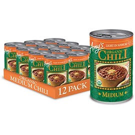 Amy's Organic Chili, Light in Sodium Medium, 14.7 Ounce (Pack of 12)