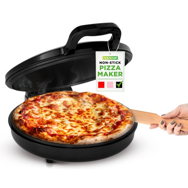 NutriChef Countertop Pizza Maker | 1500W Non-Stick Electric Pizza Cooker