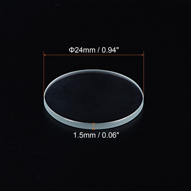 sourcing map AR Coating Watch Lens Round Flat Mineral Watch